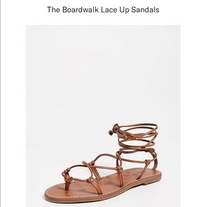 Madewell The Boardwalk Lace up Sandals sz6.5